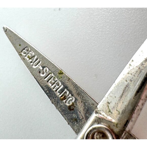 Beau Sterling Silver Scissors Shears Vtg Charm Articulated Movable Blades 1" - Picture 2 of 4